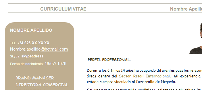 Estoy trabajando en mi resume