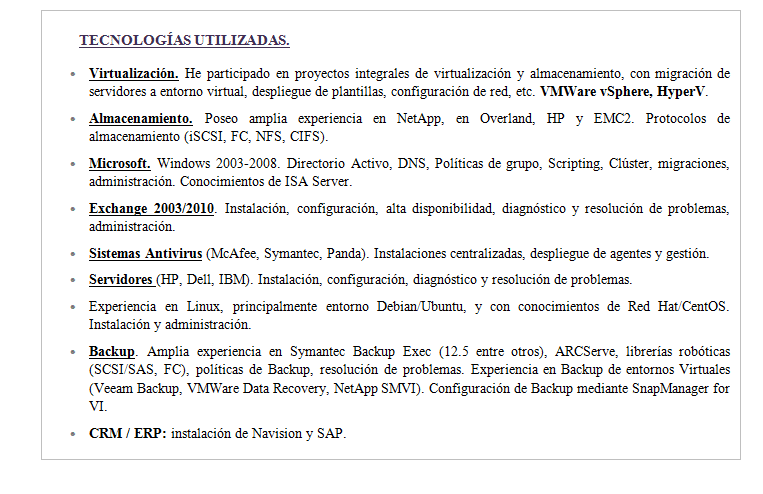 Curr%C3%ADculum Tecnolog%C3%ADa Administrador de Sistemas