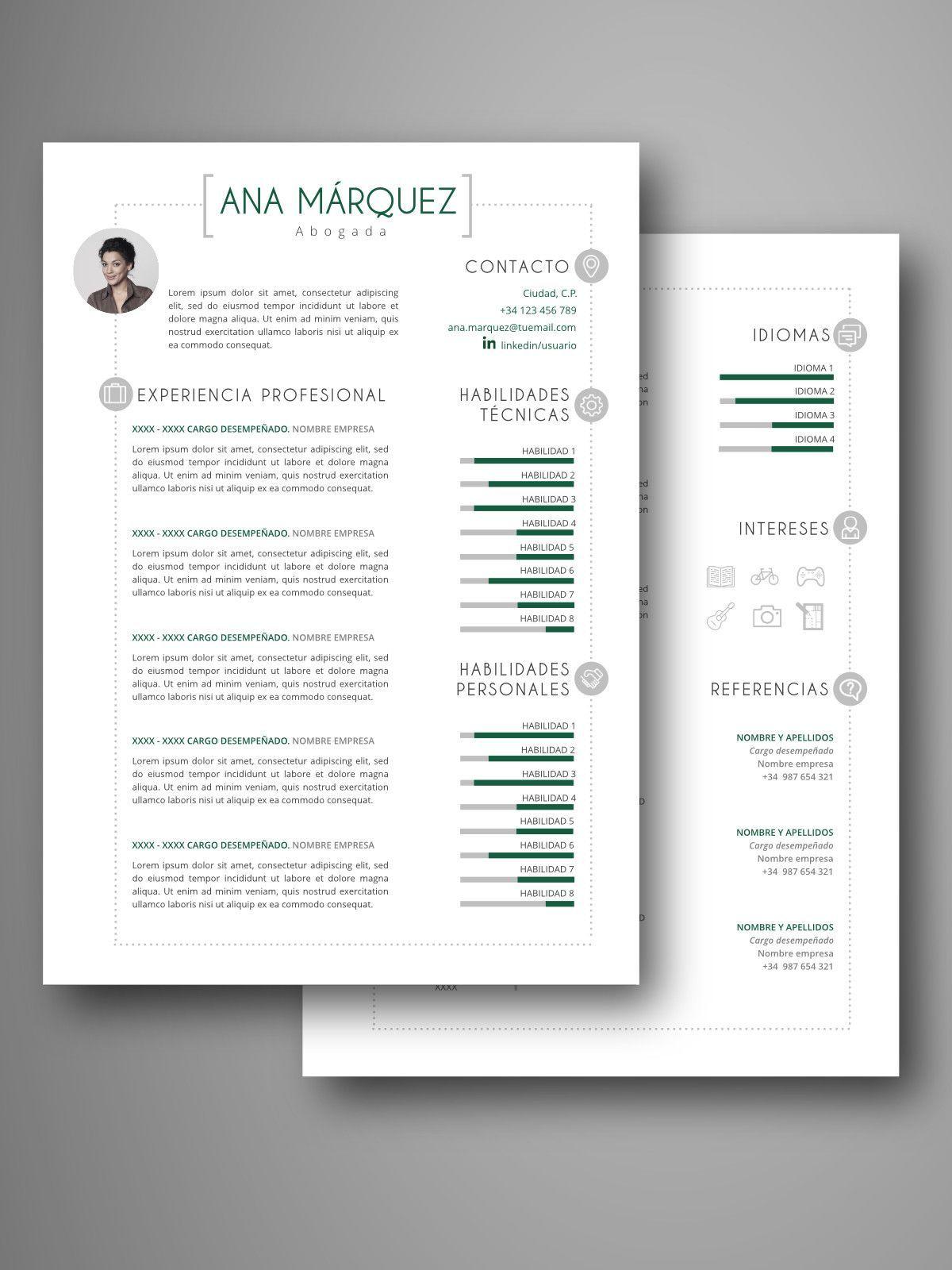 PLANTILLA CV DUBLIN DOS PÁGINAS - Orientación para el 