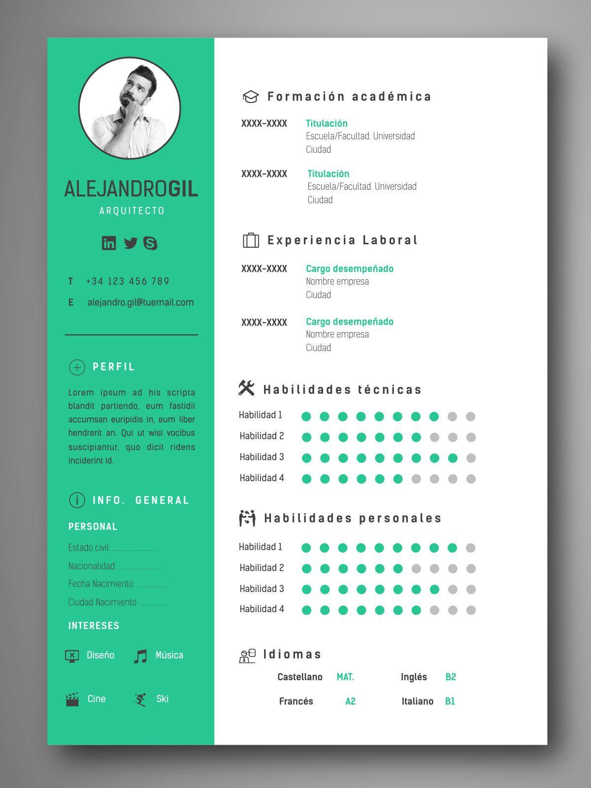 PLANTILLA CV INFOGRAFICO OSLO