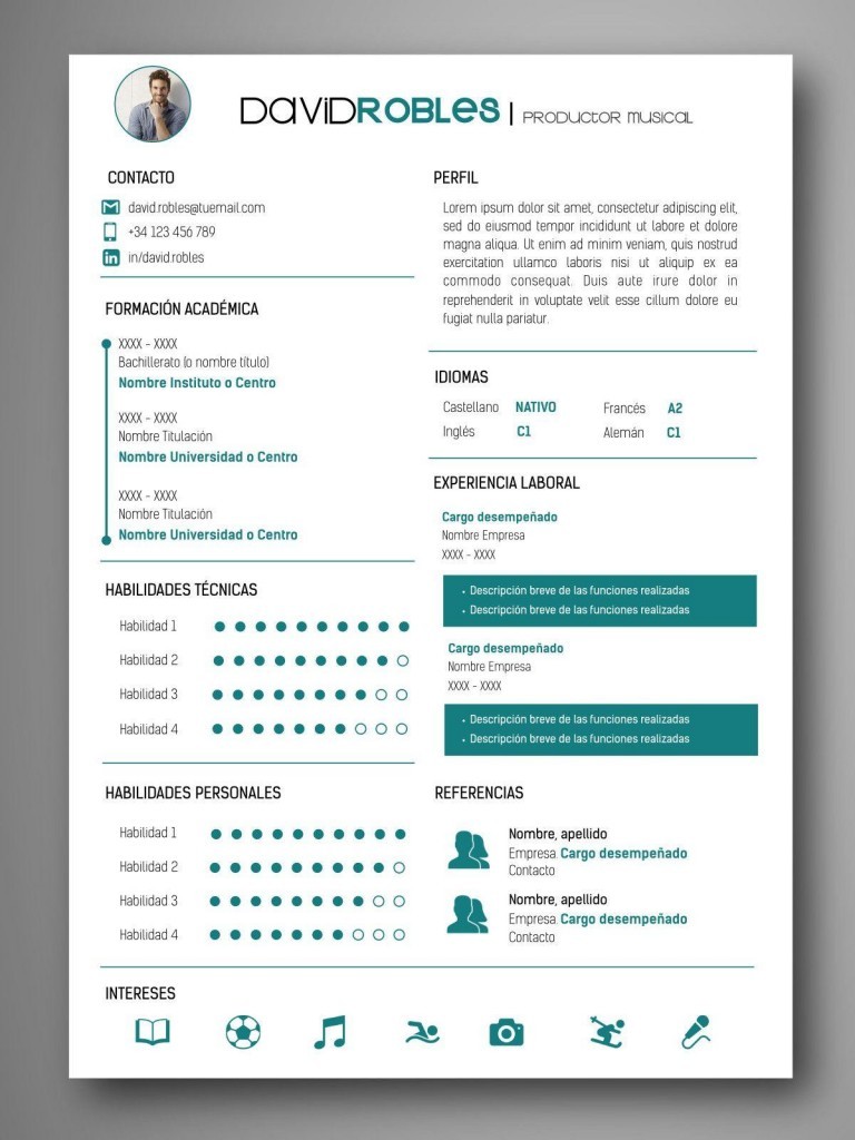 PLANTILLA CV INFOGRAFIA PEKIN