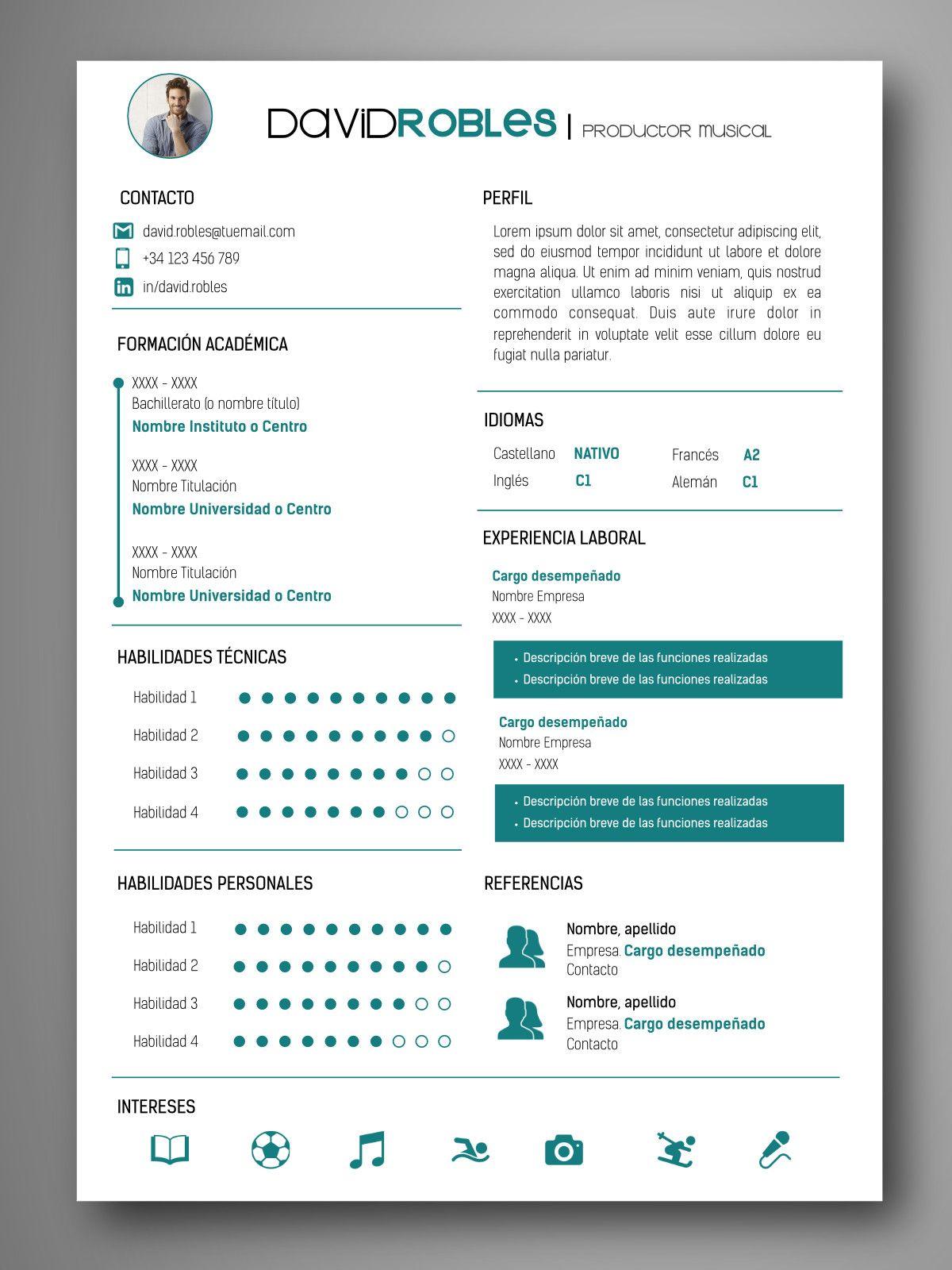 PLANTILLA CV INFOGRAFIA PEKIN