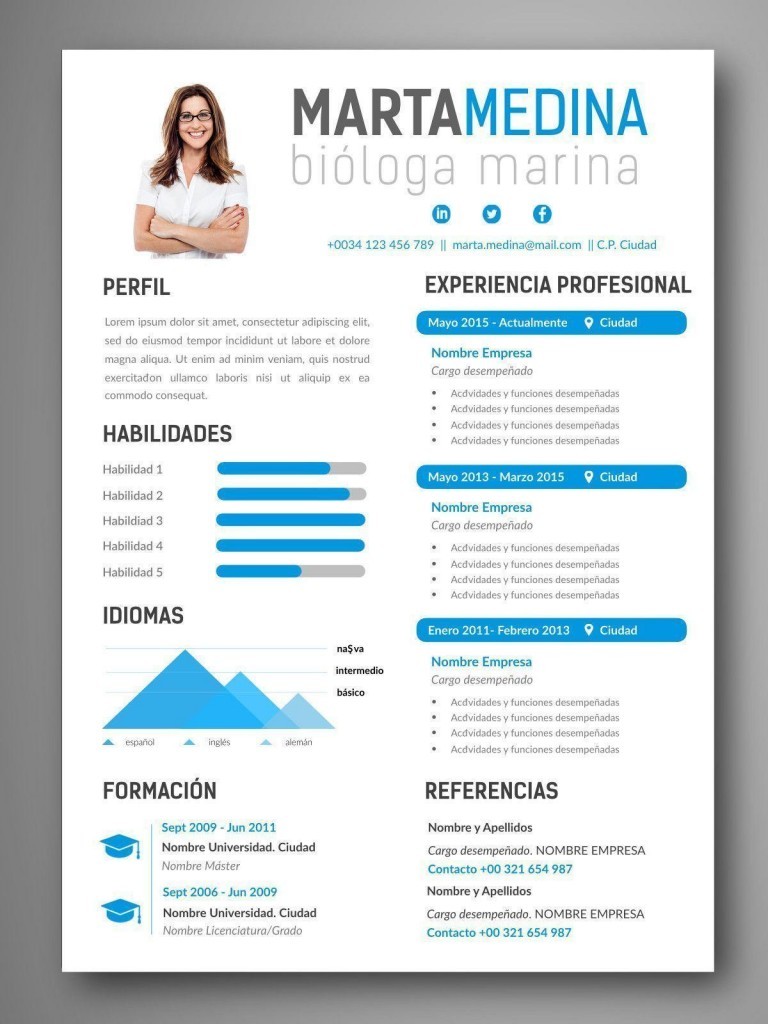 PLANTILLA CV INFOGRAFIA TORONTO