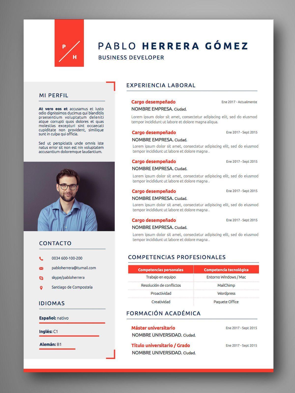 PLANTILLA CV SANTIAGO - Orientación para el empleo 